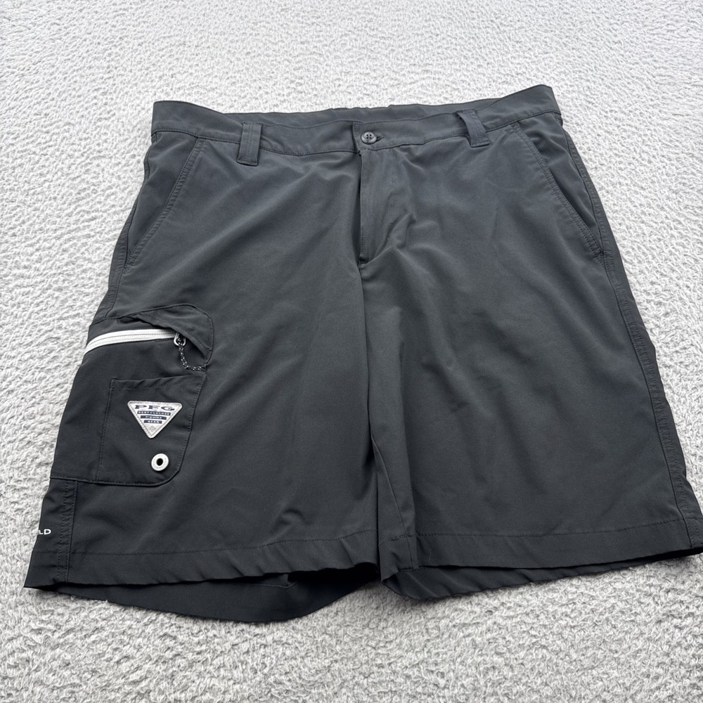 Columbia PFG Shorts Mens 36 X 10 Terminal Tackle Black Shorts Omni Shade Fishing